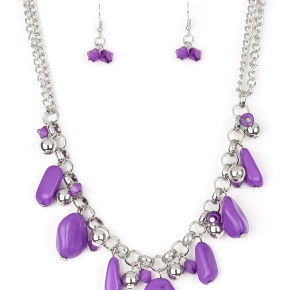 Paparazzi Grand Canyon Grotto Purple Necklace and Earring Set - Picture 2 of 2
